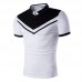 Men's Casual Color Block Slim Golf Shirt Summer Comfort Short Sleeve Tops Tees