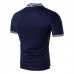 Mens Casual Simple Stripes Turn-down Collar Leisure Golf Shirt Summer Breathable Slim Tops Tees