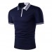 Mens Casual Simple Stripes Turn-down Collar Leisure Golf Shirt Summer Breathable Slim Tops Tees