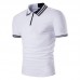 Mens Casual Simple Stripes Turn-down Collar Leisure Golf Shirt Summer Breathable Slim Tops Tees