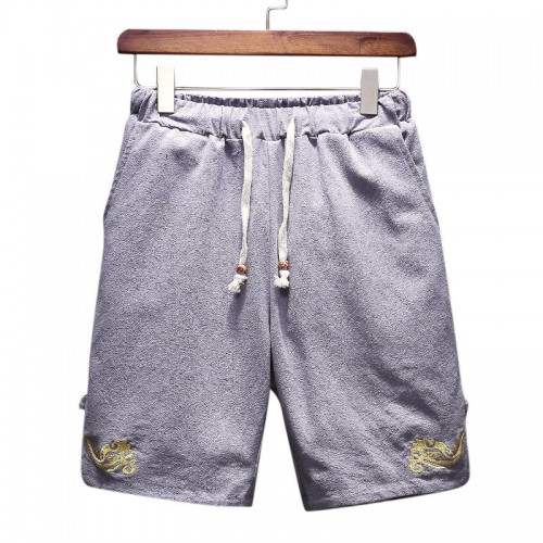 Men's Leisure Elastic Waistline Drawstring Shorts Summer Loose Solid Color Shorts