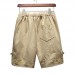 Men's Leisure Elastic Waistline Drawstring Shorts Summer Loose Solid Color Shorts