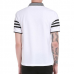 Men's Fashion Stripes Sleeve Trun-down Short Sleeve Casual Golf Shirt