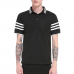 Men's Fashion Stripes Sleeve Trun-down Short Sleeve Casual Golf Shirt