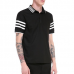 Men's Fashion Stripes Sleeve Trun-down Short Sleeve Casual Golf Shirt