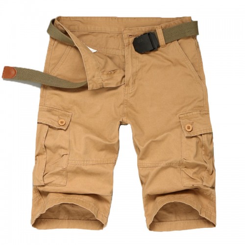 Men's Outdoor Multi-pocket Overalls Shorts Casual Sports Straight Cropped Trousers Bbreeches