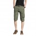 Men's Outdoor Multi-pocket Overalls Shorts Casual Sports Straight Cropped Trousers Bbreeches