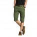 Men's Outdoor Multi-pocket Overalls Shorts Casual Sports Straight Cropped Trousers Bbreeches