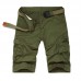 Men's Outdoor Multi-pocket Overalls Shorts Casual Sports Straight Cropped Trousers Bbreeches