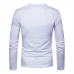 Men's Solid Color Slim Long-sleeved T-Shirts Casual Button Collar Design Round Neck Bottoming Tops