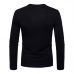 Men's Solid Color Slim Long-sleeved T-Shirts Casual Button Collar Design Round Neck Bottoming Tops