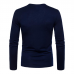 Men's Solid Color Slim Long-sleeved T-Shirts Casual Button Collar Design Round Neck Bottoming Tops