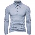 Spring Men Cotton Solid Color Long Sleeve Golf Shirts Multi-color Fall Leisure T-shirts