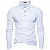 Spring Men Cotton Solid Color Long Sleeve Golf Shirts Multi-color Fall Leisure T-shirts