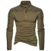 Spring Men Cotton Solid Color Long Sleeve Golf Shirts Multi-color Fall Leisure T-shirts