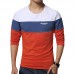 Men's Fashion Casual Color Block O-neck Long-sleeved T-Shirts