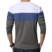 Men's Fashion Casual Color Block O-neck Long-sleeved T-Shirts