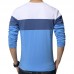 Men's Fashion Casual Color Block O-neck Long-sleeved T-Shirts