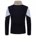 Men's Casual Color Block Bottoming Pullovers Long-sleeved Solid Color Warm High-neck Sweater