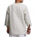 Ethnic Casual Men's Long-sleeved V-neck Solid Color Large Size Loose T-Shirts