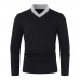 Mens Casual Breathable High Collar Stitching Solid Color Long Sleeve T-Shirts