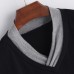 Mens Casual Breathable High Collar Stitching Solid Color Long Sleeve T-Shirts