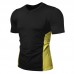 Summer Cotton V Neck Short Sleeve Tops Color Block Slim Casual T-shirts for Men