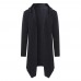 Mens Fashion Irregular Hem Solid Color Mid-long Hooded Loose Cardigans