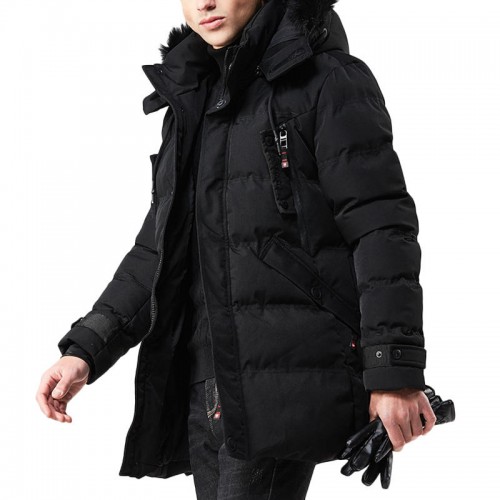 Winter Thick Warm Windproof Removable Furry Hood Outwear Jacket Parka for Men