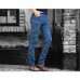 Mens Multi-pocket Denim Pants Tactical Outdoor Cargo Jeans