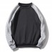 Autumn Winter Men's Loose Color Block Casual O Neck Long Sleeve Pullovers