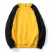 Autumn Winter Men's Loose Color Block Casual O Neck Long Sleeve Pullovers