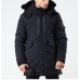 Winter Thick Warm Removable Fluffy Hood Windproof Mens Outdoor Parka Padded Jacket