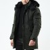 Winter Thick Warm Removable Fluffy Hood Windproof Mens Outdoor Parka Padded Jacket