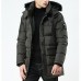 Mens Winter Plus Thick Warm Detachable Fluffy Hood Windproof Outdoor Parka Padded Jacket