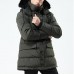 Mens Winter Plus Thick Warm Detachable Fluffy Hood Windproof Outdoor Parka Padded Jacket