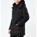 Mens Winter Plus Thick Warm Detachable Fluffy Hood Windproof Outdoor Parka Padded Jacket