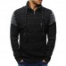 Mens Casual Holes Wool Knit Zipper Drawstring Slim Fit Long Sleeve Pullovers