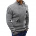 Mens Casual Holes Wool Knit Zipper Drawstring Slim Fit Long Sleeve Pullovers