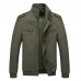 Mens Plus Size Military Epaulets Cotton Cargo Jacket