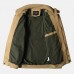 Mens Plus Size Military Epaulets Cotton Cargo Jacket