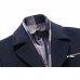 Detachable Scarf Fleece Warm Business Stylish Mens Trench Woolen Overcoat Plus Size