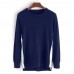 Mens Casual Stitching Color Breathable Cotton Long Sleeve Warm Pullovers Sweaters