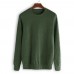 Mens Casual Pullovers O-Neck Solid Color Stripe Long Sleeve Sweaters