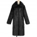 Mens Winter Warm Faux Fur Coat Turn down Collar Mid-long Casual Jacket