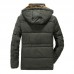 Mens Thicken Warm Multi Pockets Windproof Detachable Hooded Jacket