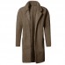 Men's Plus Size Wool Blend Double Side Wearable Thicken Warm Fur Wool Blend Mid Long Coats