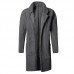 Men's Plus Size Wool Blend Double Side Wearable Thicken Warm Fur Wool Blend Mid Long Coats