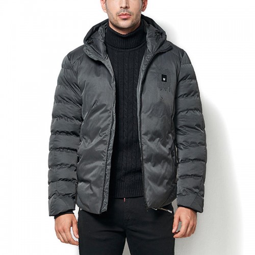 Mens Winter Thick Warm Hooded Padded Jacket