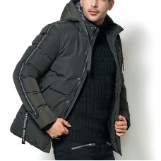 Mens Winter Thick Warm Detachable Hood Outdoor Padded Jacket Parka